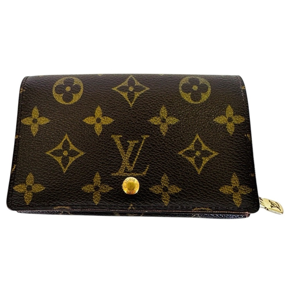 Authentic Louis Vuitton‎ Monogram Porte Monnaie Tresor Wallet Coated Canvas VTG